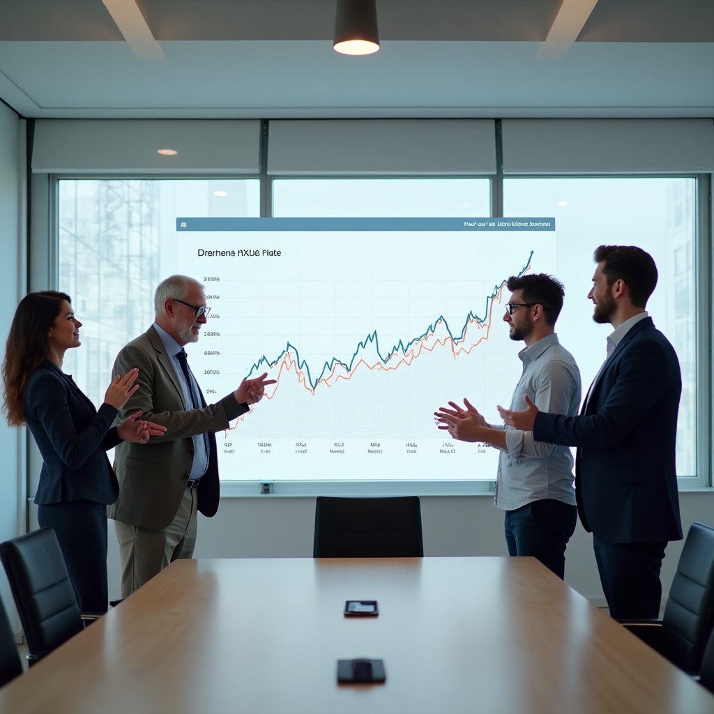 Dashboard cu evoluția comenzilor lunare afișat sub formă de grafic dinamic